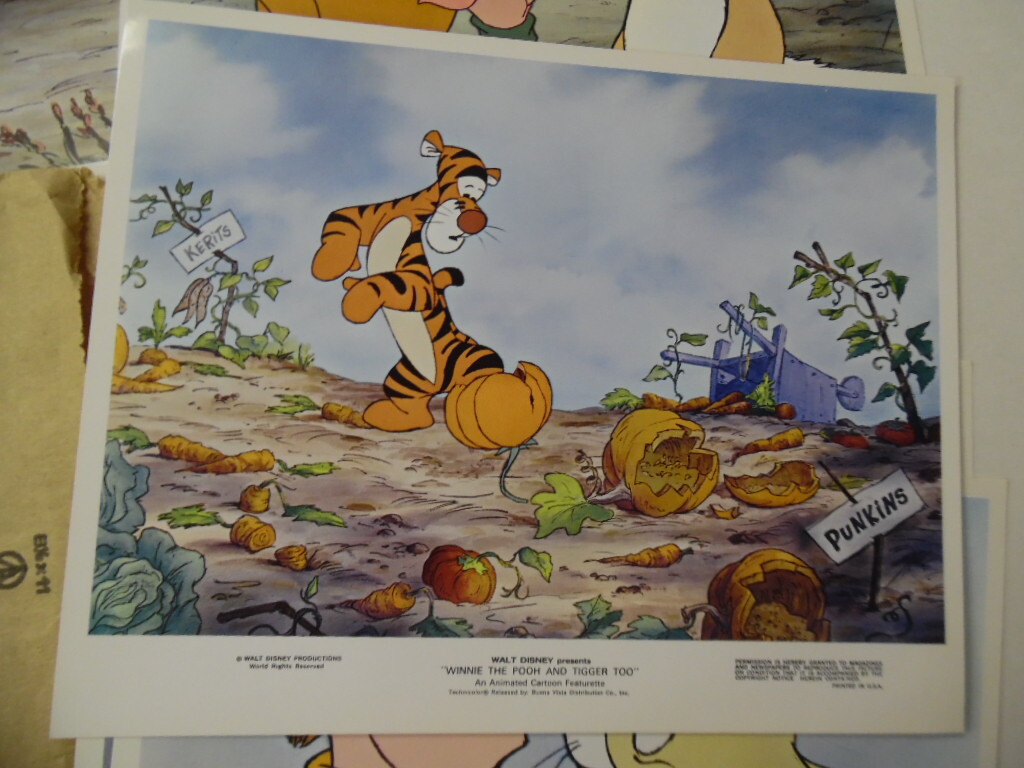 1974 WINNIE THE POOH AND TIGGER TOO Mini Lobby Card Set + Sleeve Walt Disney VG+