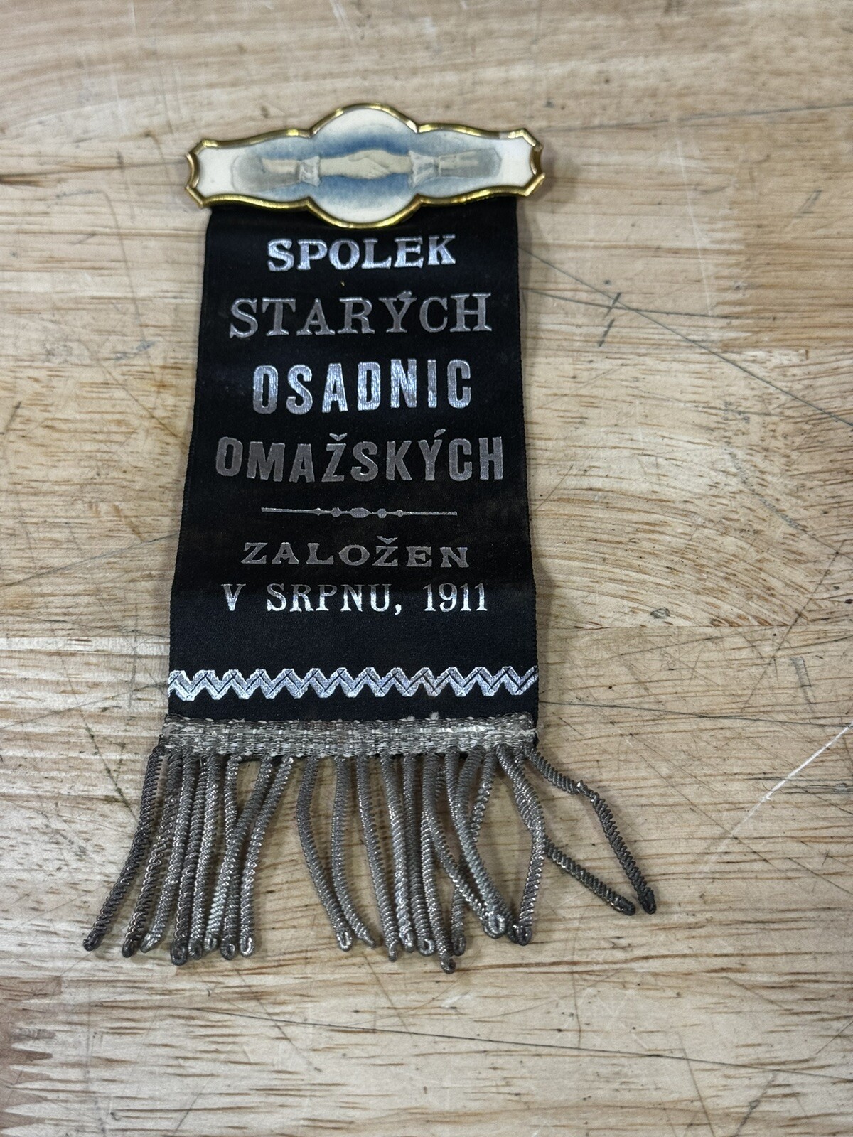 Historical Old Settlers Association Czech 1911 Rare Pin Ribbon Medal Badge