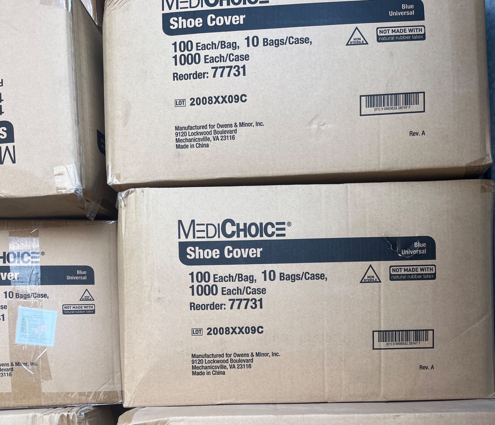 1000Pcs Disposable Blue Polypropylene Shoe Cover with Tread XL Size