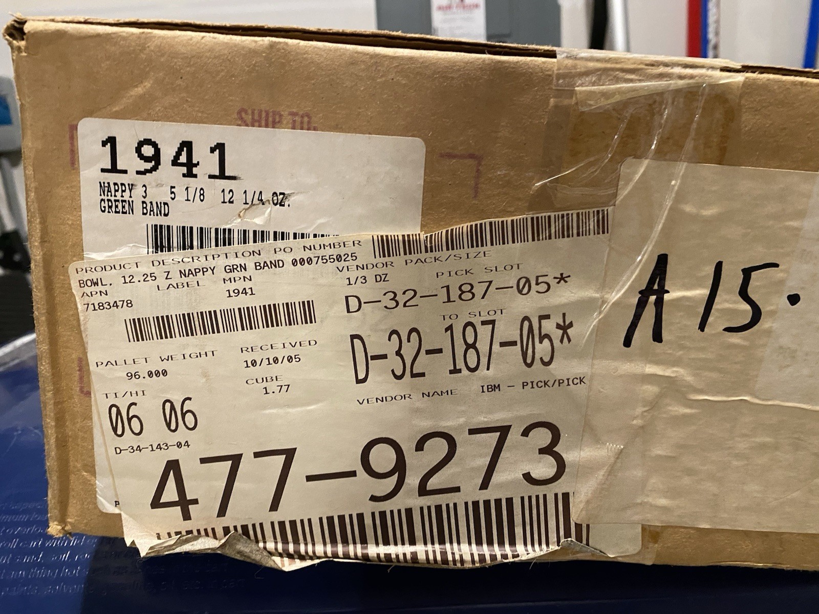 6 Each - 2005 Homer Laughlin Quality 5 1/8” 12.25 Z Green Band Ivory Nappy Bowls