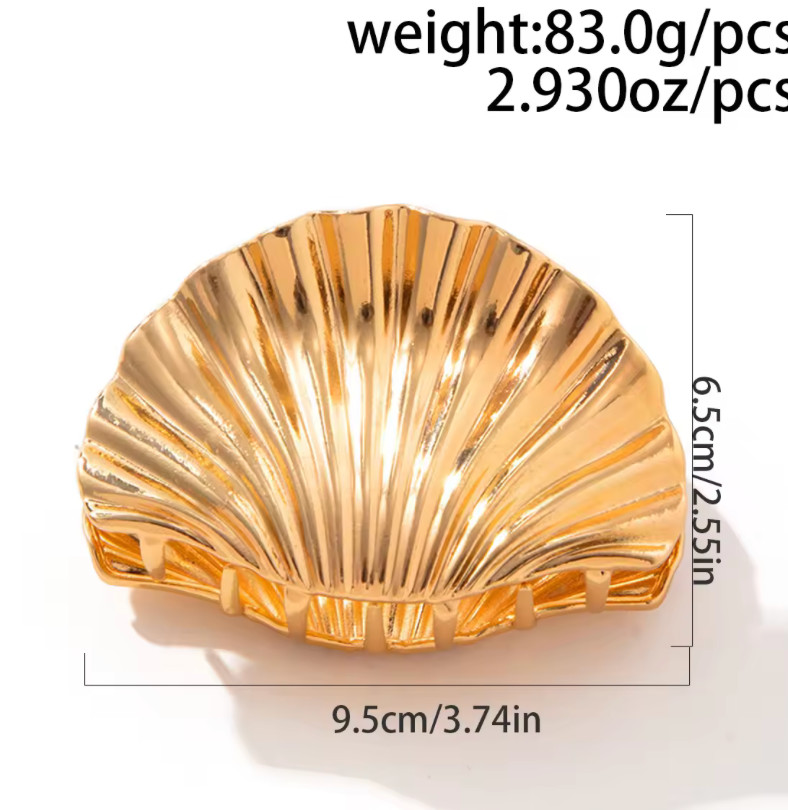 Alloy Hair Accessories Hair Clip Gold Silver Color Chunky Seashell Hair Claw