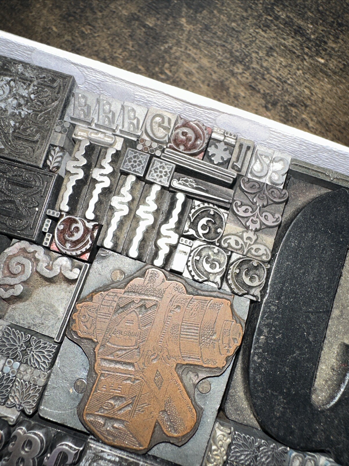 Printing Blocks Lead Ornamentals Borders Dingbats. Beautiful Variety!! #QQ