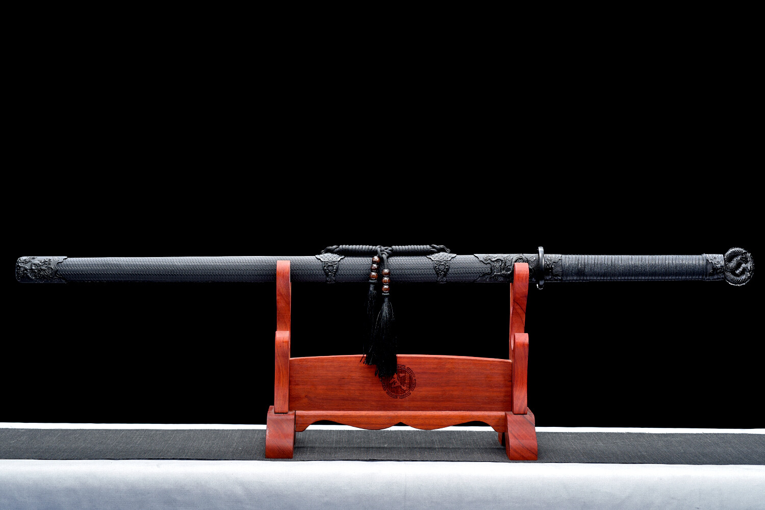 40'' Black Dragon Ninja Sword 9260 Spring Steel Japanese Straight Sharp Ninjato