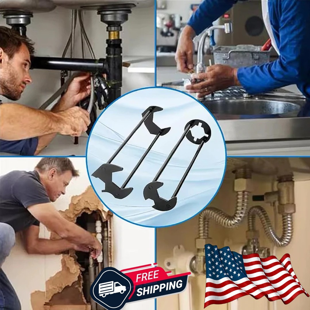 Multifunctional Sink Wrench Set, Basin and Faucet Wrench Tool with Fou...