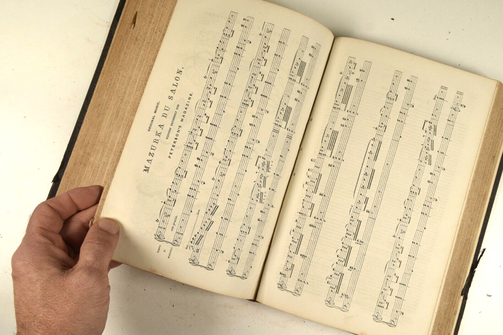 1859 Bound Peterson's Magazine Full Year w/ Hand Colored Engravings Sheet Music