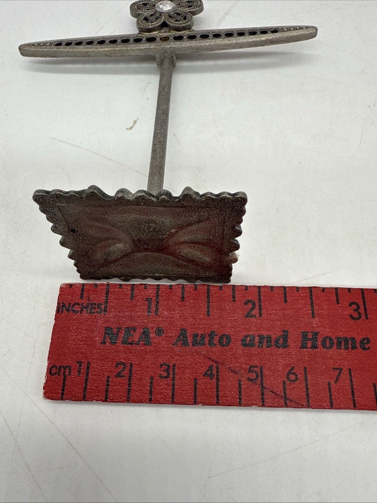 Jewelry Display Stand Earring Holder Organizer Flower Accent Bronze Tone