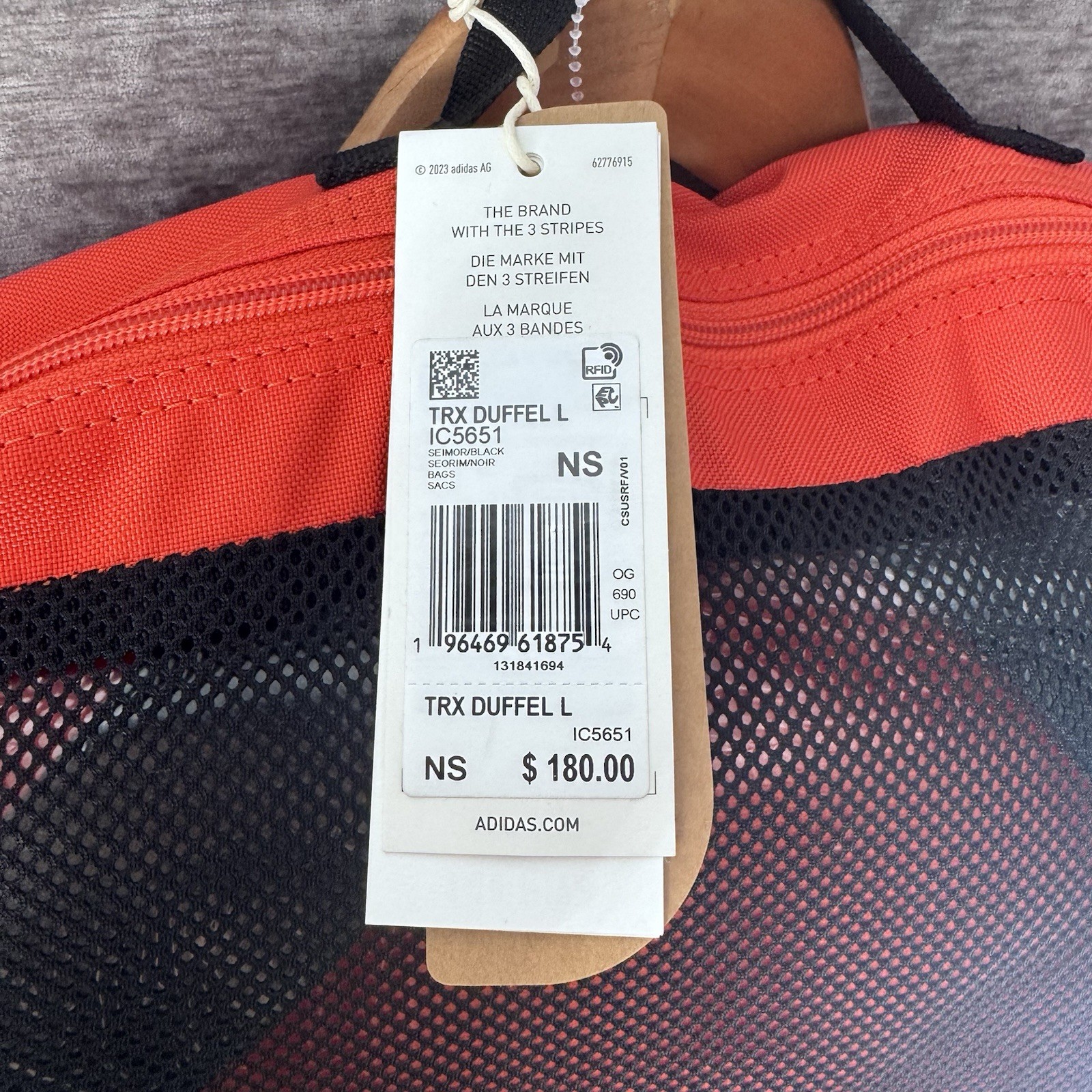 Adidas Originals TRX RAIN.RDY Duffel Bag 100L IC5651 $180 NWT