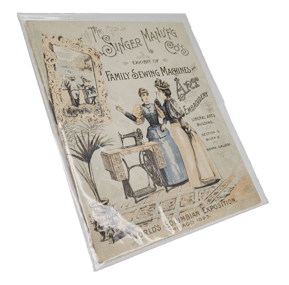 1893 Singer Sewing Machines Chicago World Fair Exhibit Booklet Vintage