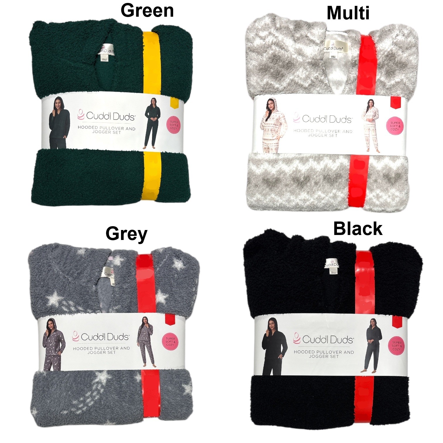 Cuddl Duds Women's Super Soft Cozy Hooded Pullover & Jogger Lounge Set