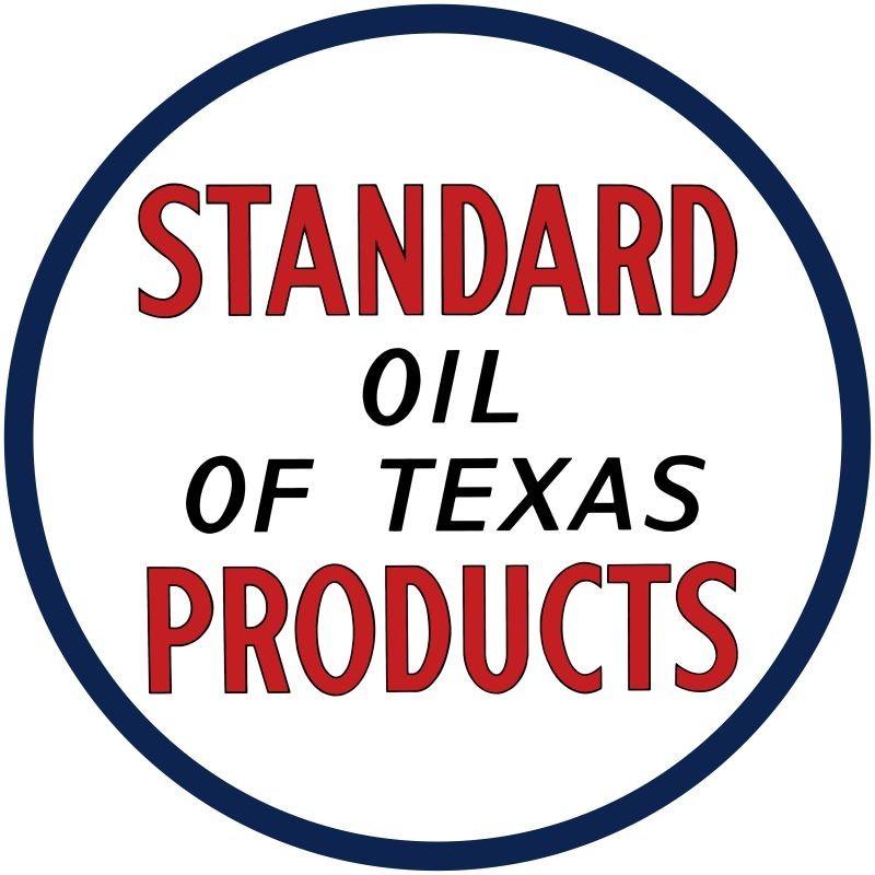 Standard Oil Company of Texas Gasoline, Motor Oil NEW METAL SIGN: 12" Dia. Round