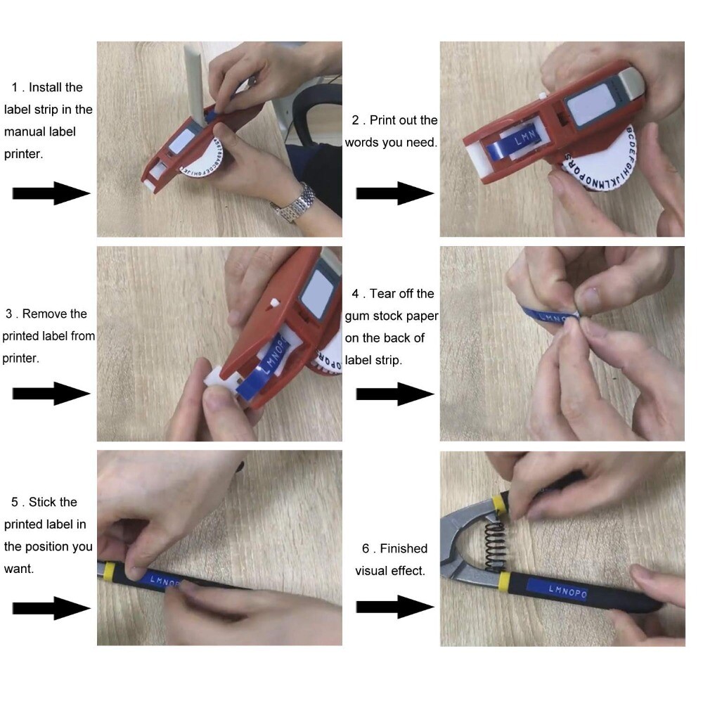 3D Plastic Embossing Label Tape Refill 9mm for DYMO 12965 1610 Motex Label Maker
