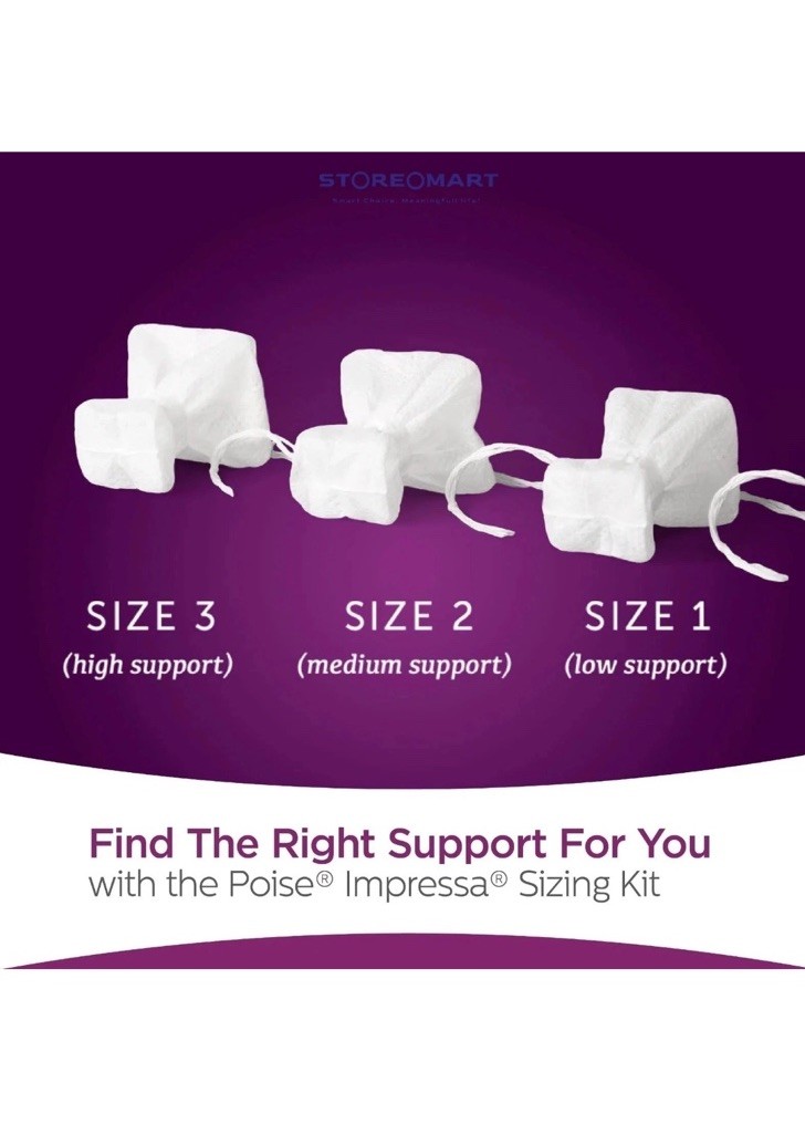 Poise Impressa 8 Count Incontinence Bladder Supports for Bladder Control Size 2