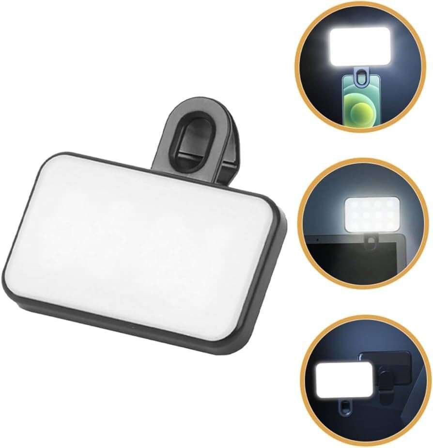 Portable Mini LED Fill Light Mobile Phone Clip-On Selfie Light USB Rechargeable