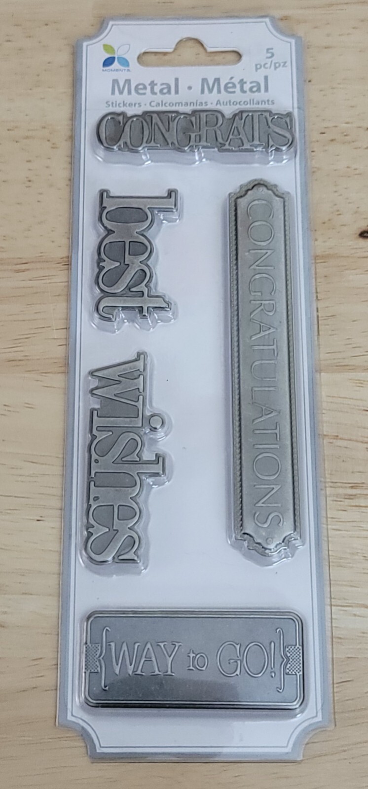 Momenta METAL EMBELLISHMENT STICKERS Lot of 12 Craft Cardmaking Scrapbooking