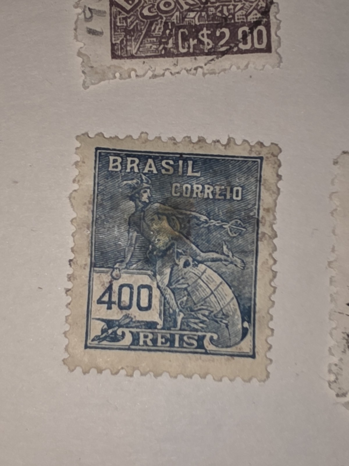 Vintage Brazil 400 Reis Stamp Used - #F914