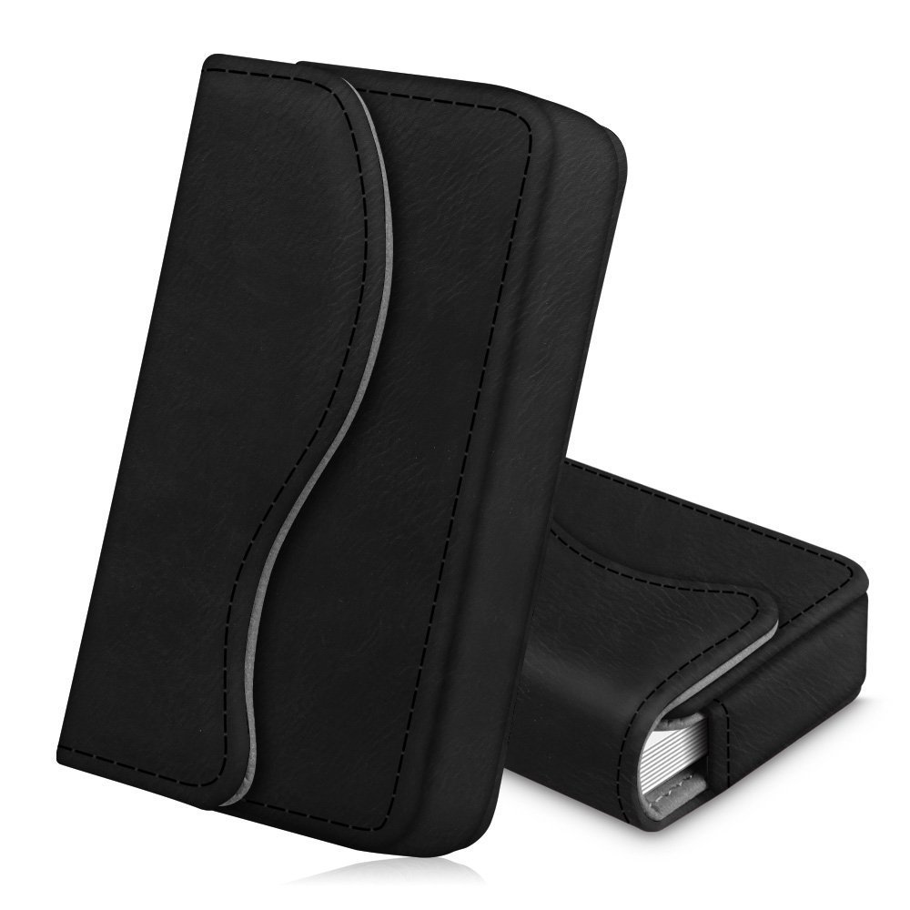 Business Card Holder, PU Leather Business Card Case Pocket Wallet Magnetic Shut
