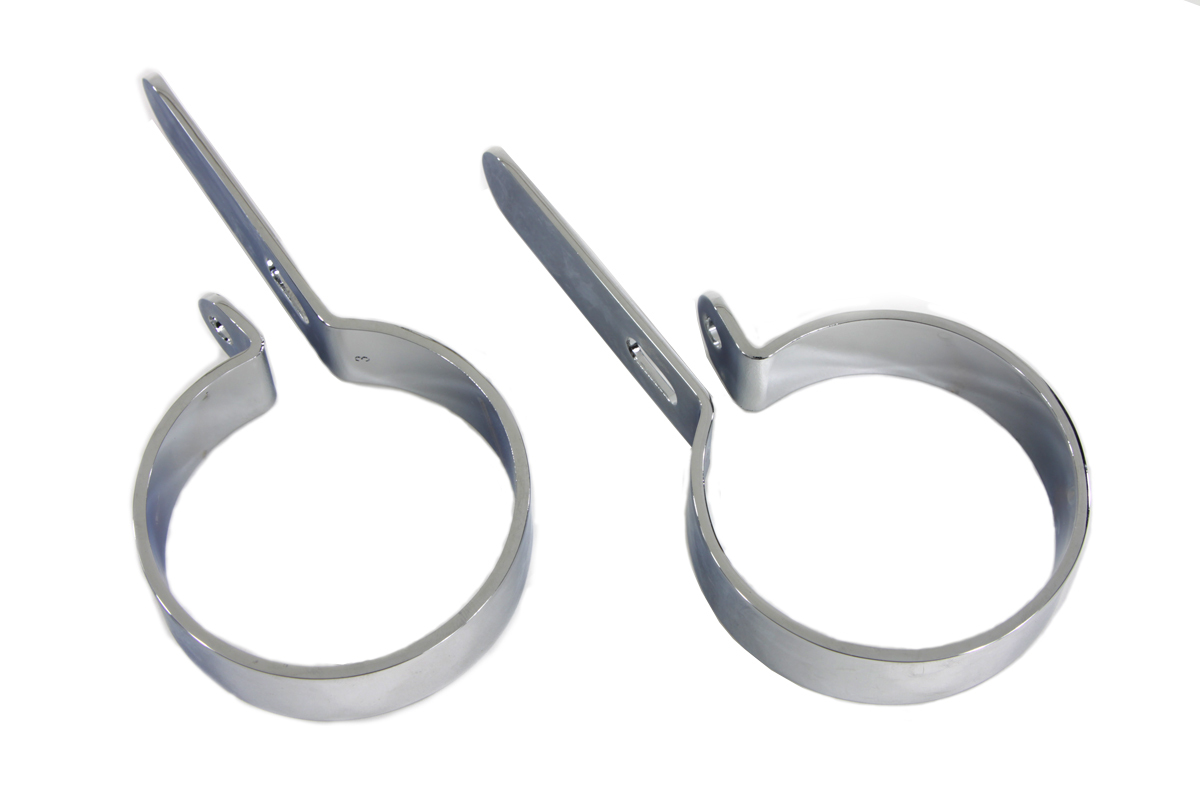 Chrome 3" Muffler Hanger Clamp Set for Harley Custom Application Chopper Bobber
