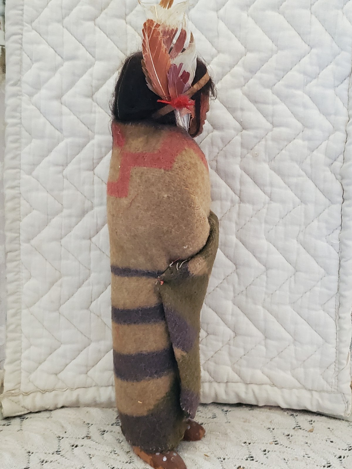 11" Early Mary Frances Woods Native American Indian Skookum Doll 1910-1920s