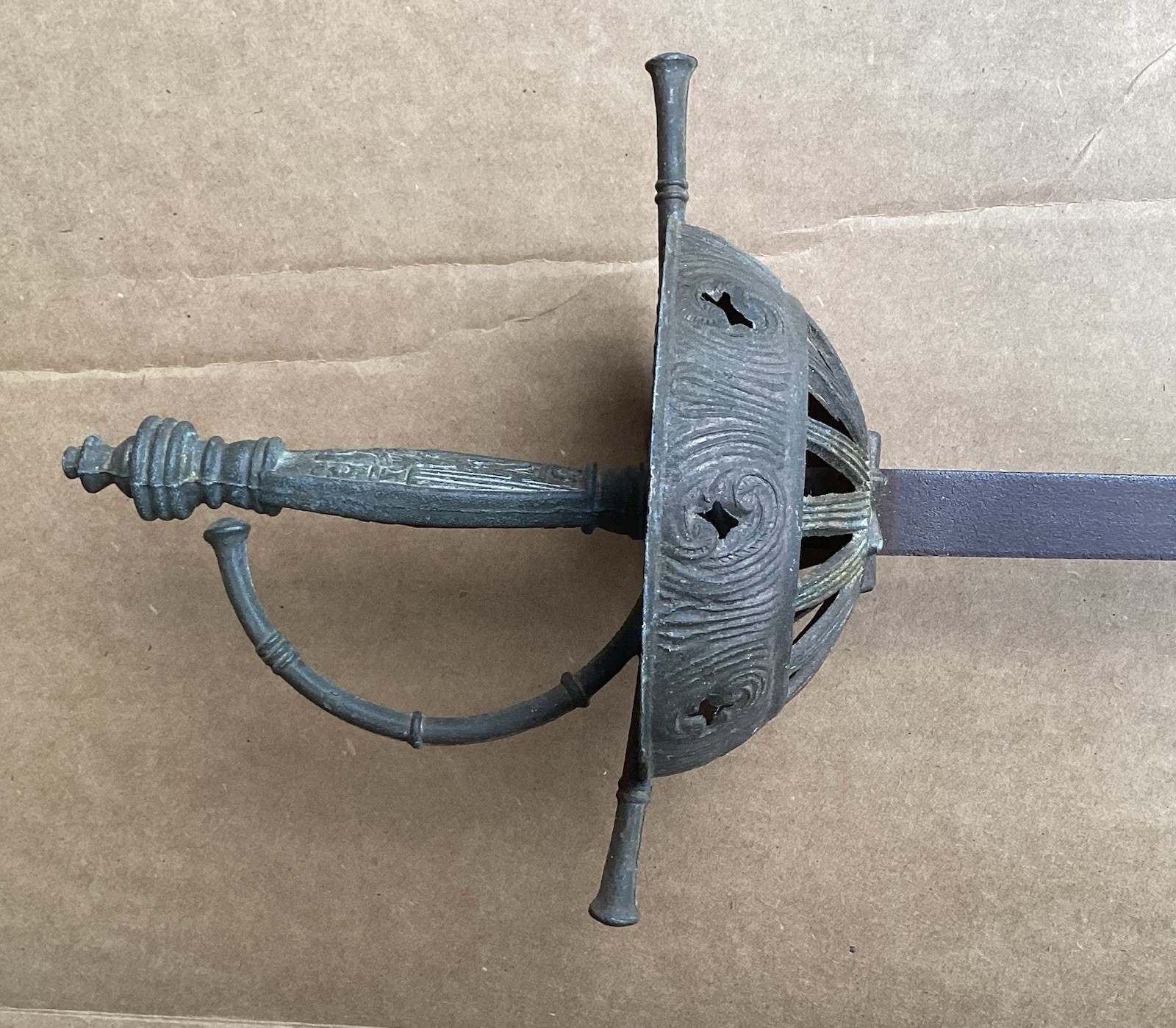 Vintage Cup Hilt Rapier Sword Used Collectible Fencing Decor