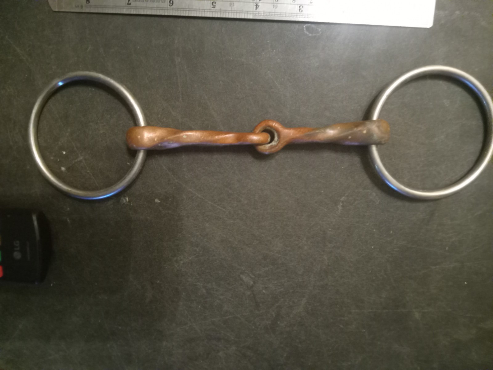 used loose ring snaffle bit 5 in copper mouth slow twist