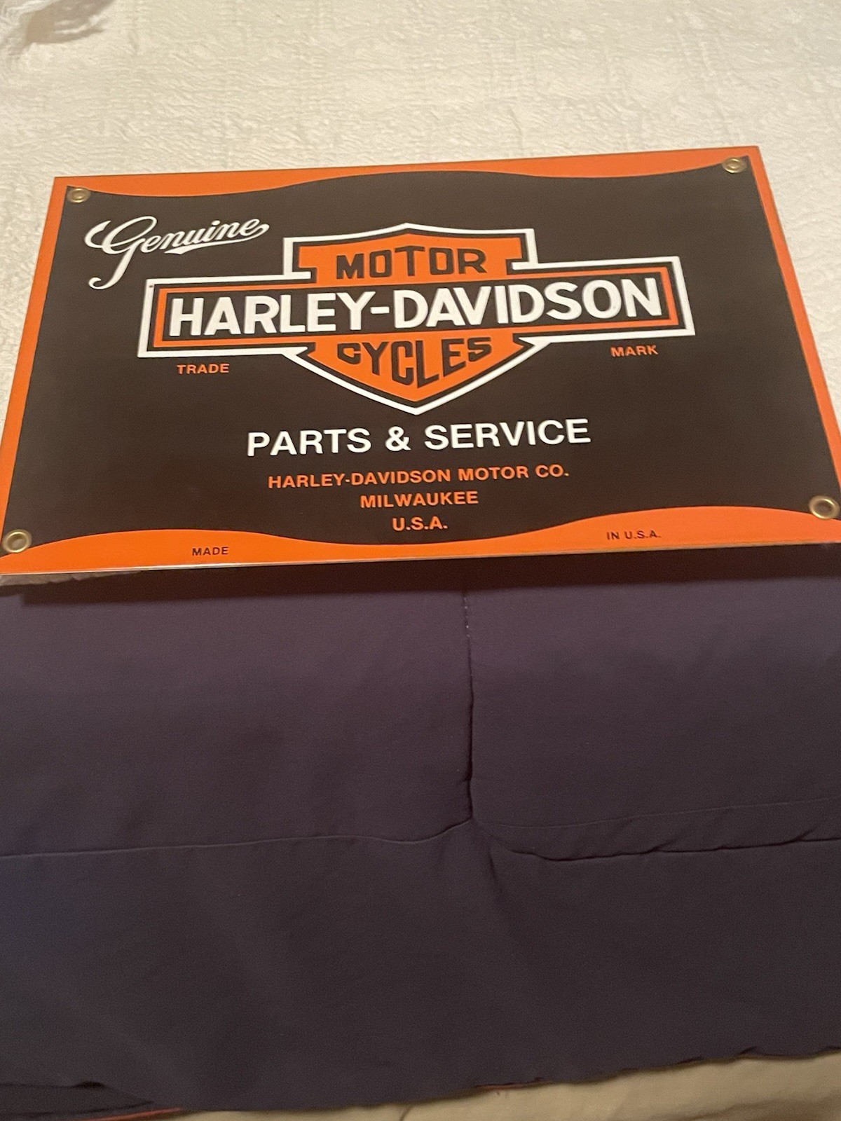 Vintage Harley Davidson Motorcycle Parts  Service Metal Porcelain Sign 12x8” NOS