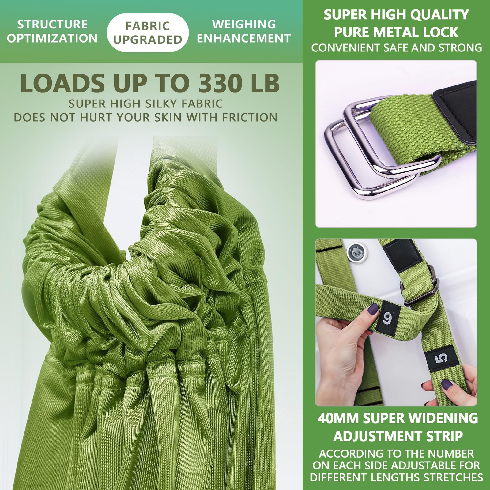 Leg Stretcher Strap w/ Door Anchor - Flexibility & Yoga Trainer Band