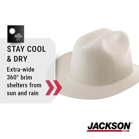 Jackson Safety White Western Cowboy Hard Hat (19500)