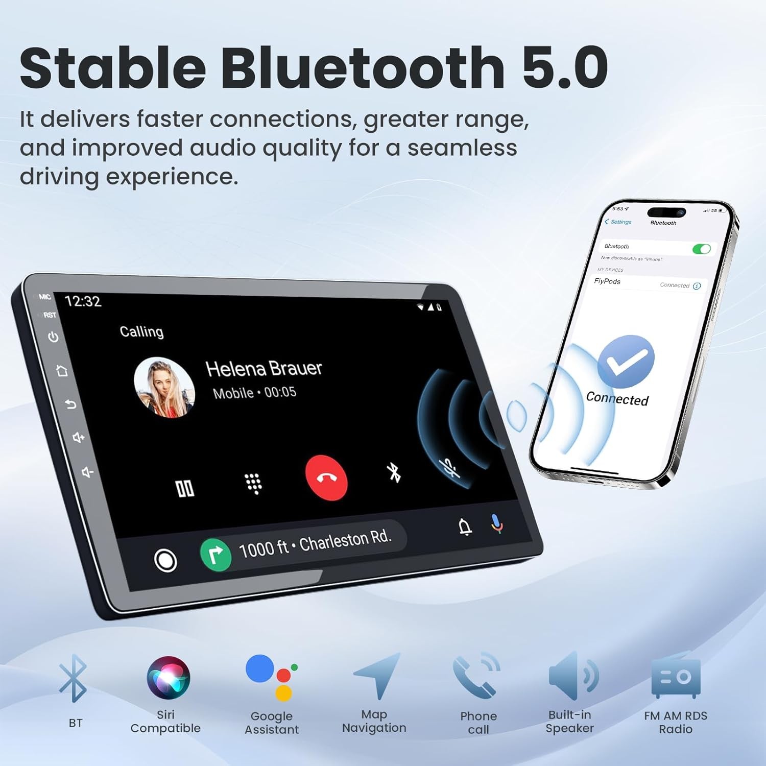 10.1" For 2014-2017 Nissan Rogue Carplay Radio Stereo 4+64G Android13 Cam 5GWiFi