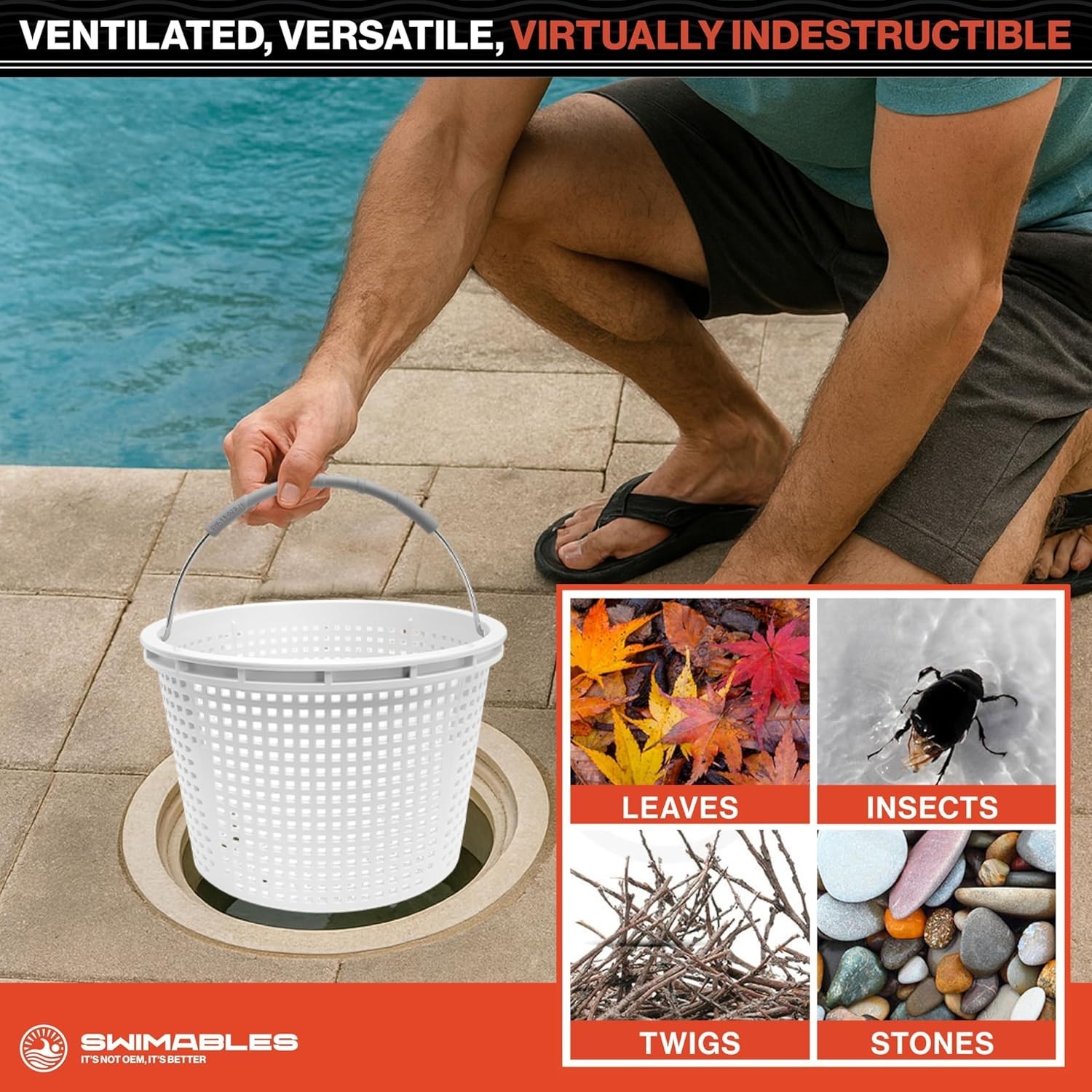 Replacement Pool Skimmer Basket with Heavy-Duty Design for Debris Removal