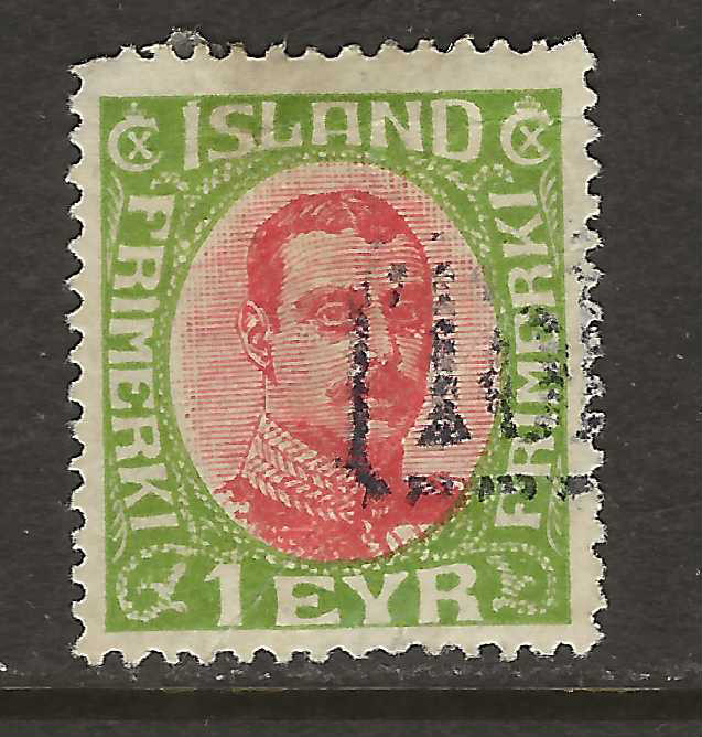 ICELAND Classics...Sc #108...Used  w REVENUE Cancel...1920...SCV $9.50