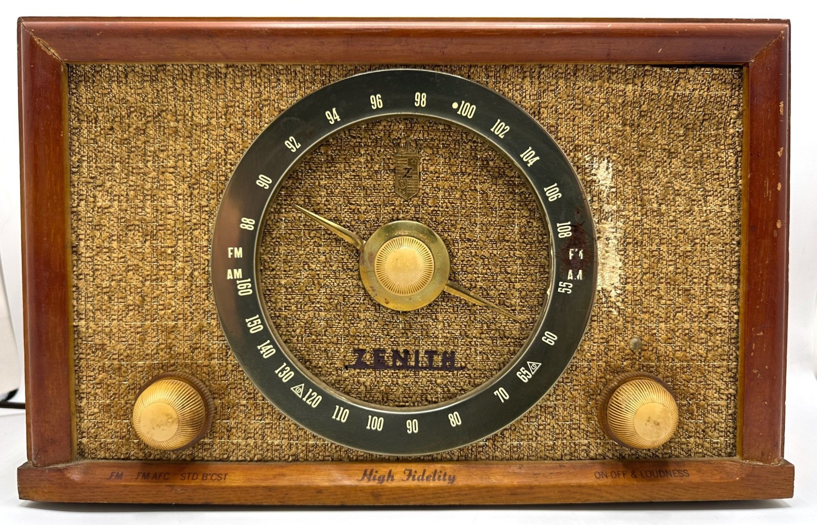 Vintage ZENITH High Fidelity AM/FM Tube Radio Wood Cabinet ~ Model B835 Working