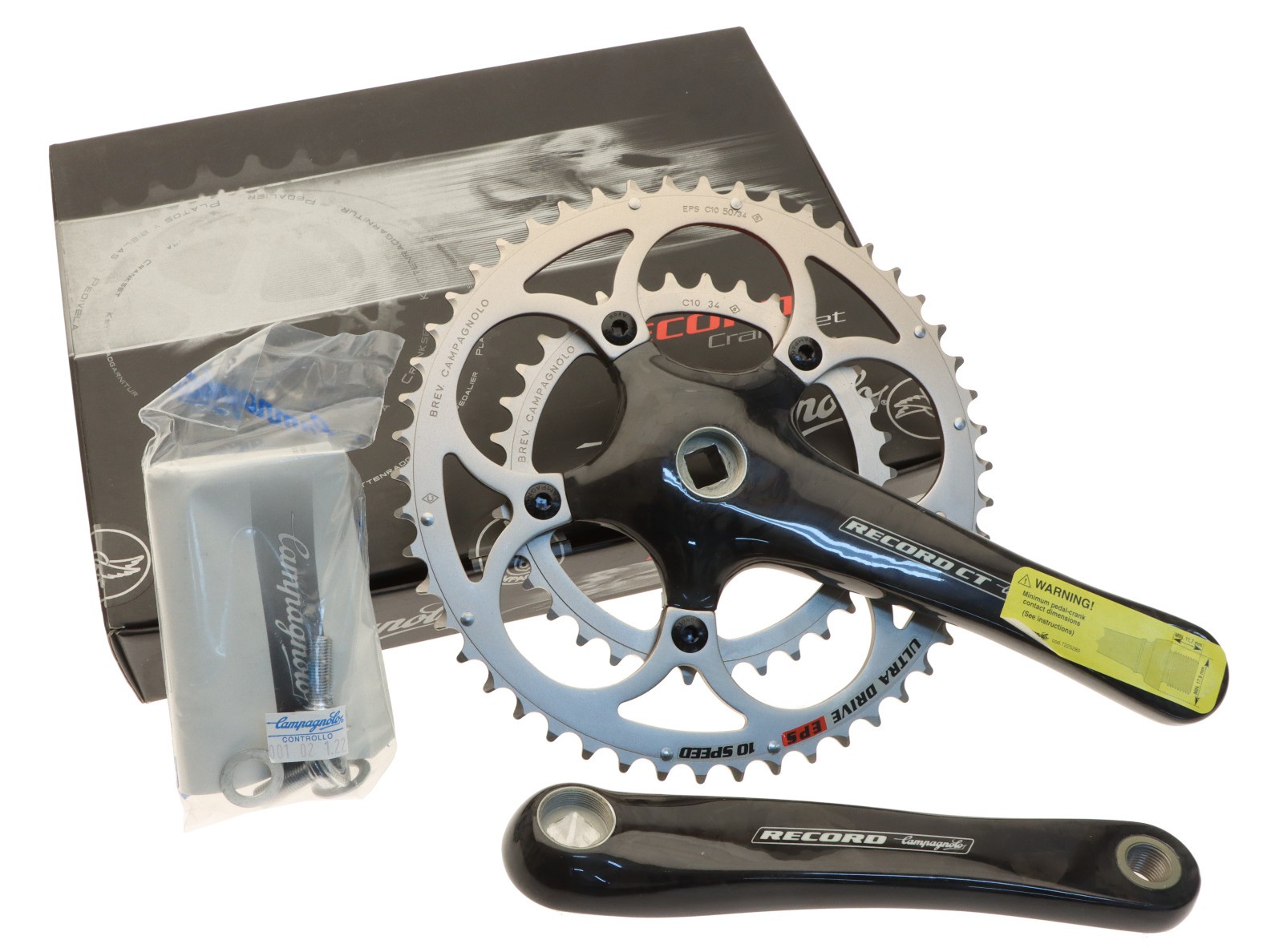 Campagnolo Record Carbon Compact Crankset 10s 50/34 172.5mm Square Taper NOS NEW