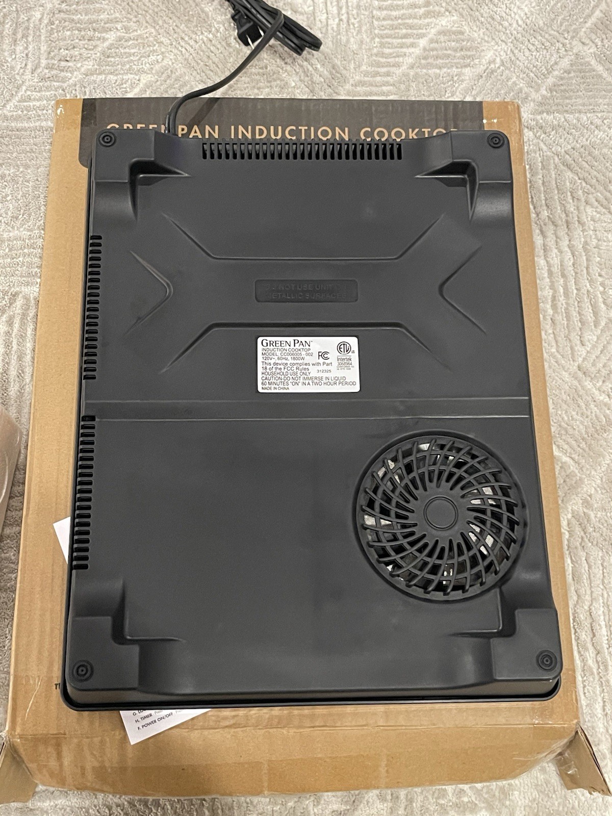 GreenPan Green Pan Induction Cooktop CC006005-002 Portable 1800W