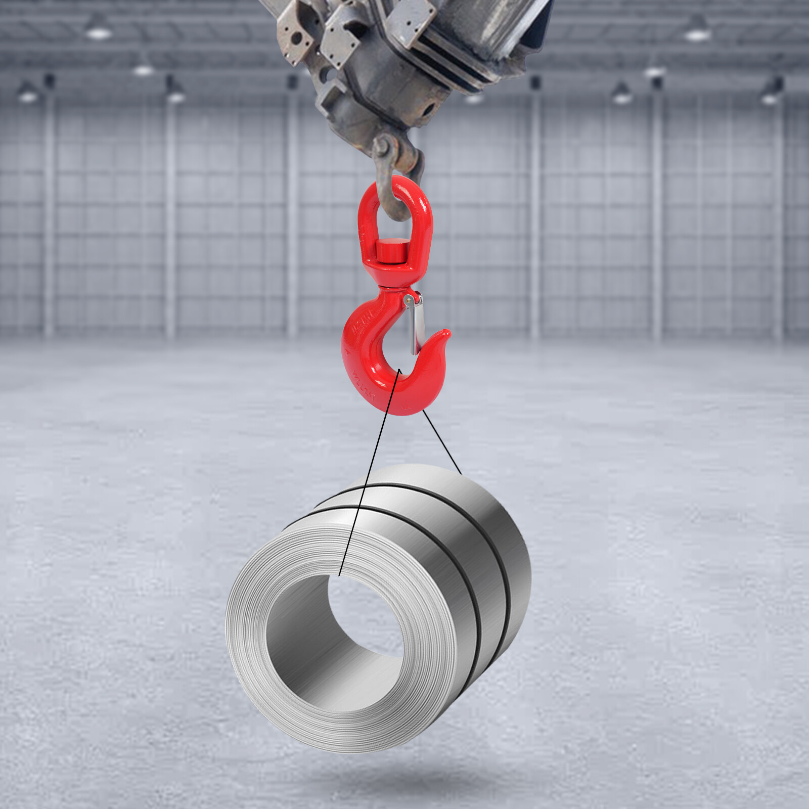 15T/33069.34lb Heavy Duty Swivel Lifting Hook Locking Swivel Hook w/Safety Latch