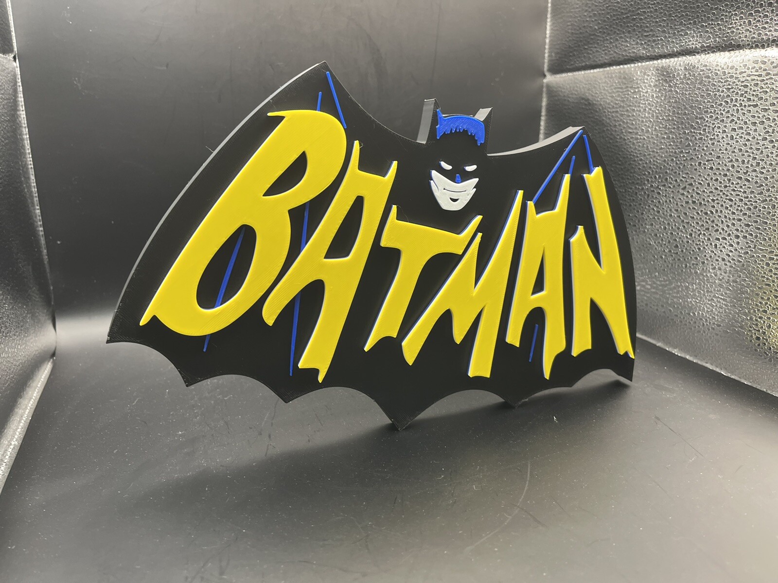 Batman 1966 Logo Sign Display | 3D Wall Desk Shelf Art