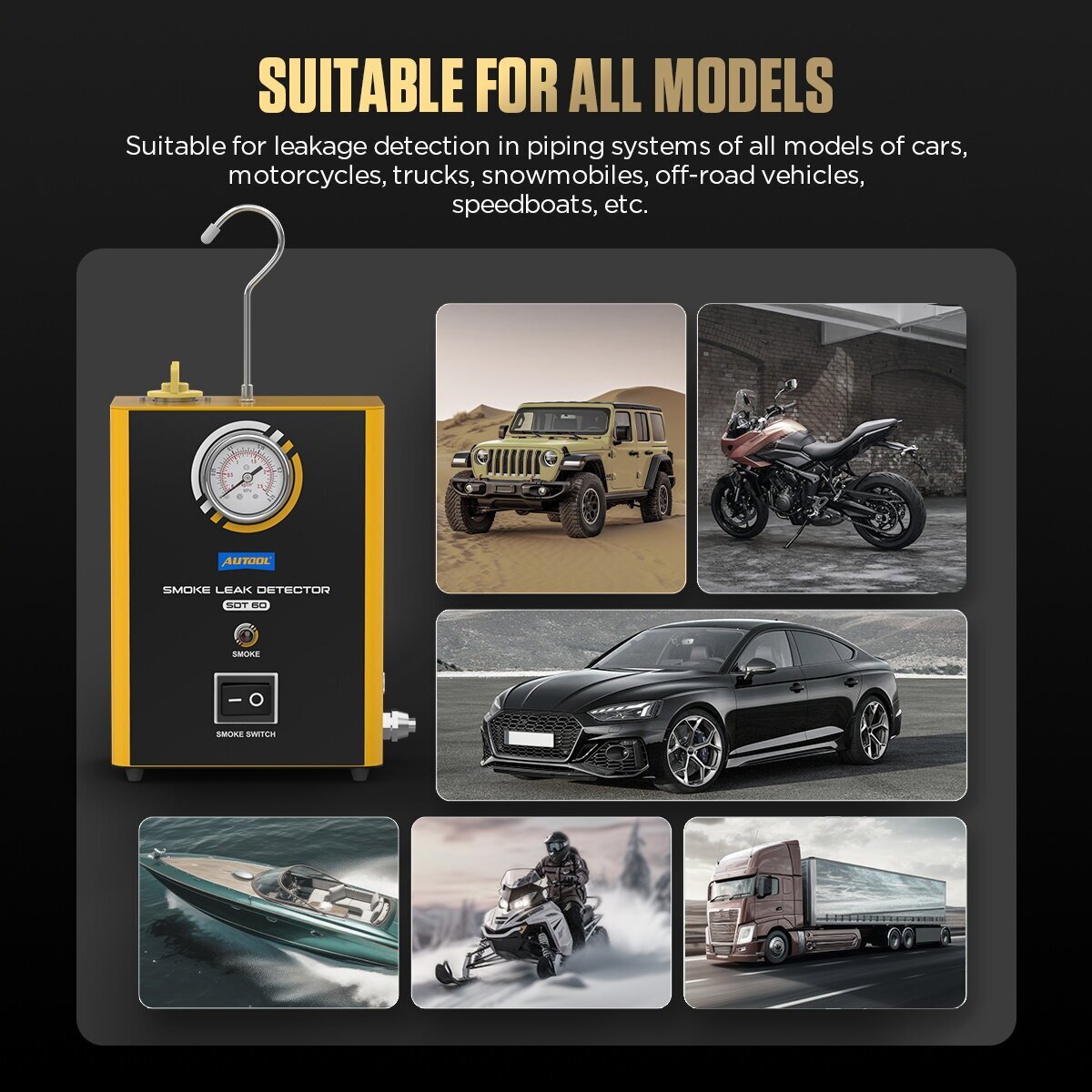 Automotive EVAP Smoke Machine Diagnostic Pipe System Vacuum Car Leak Detection