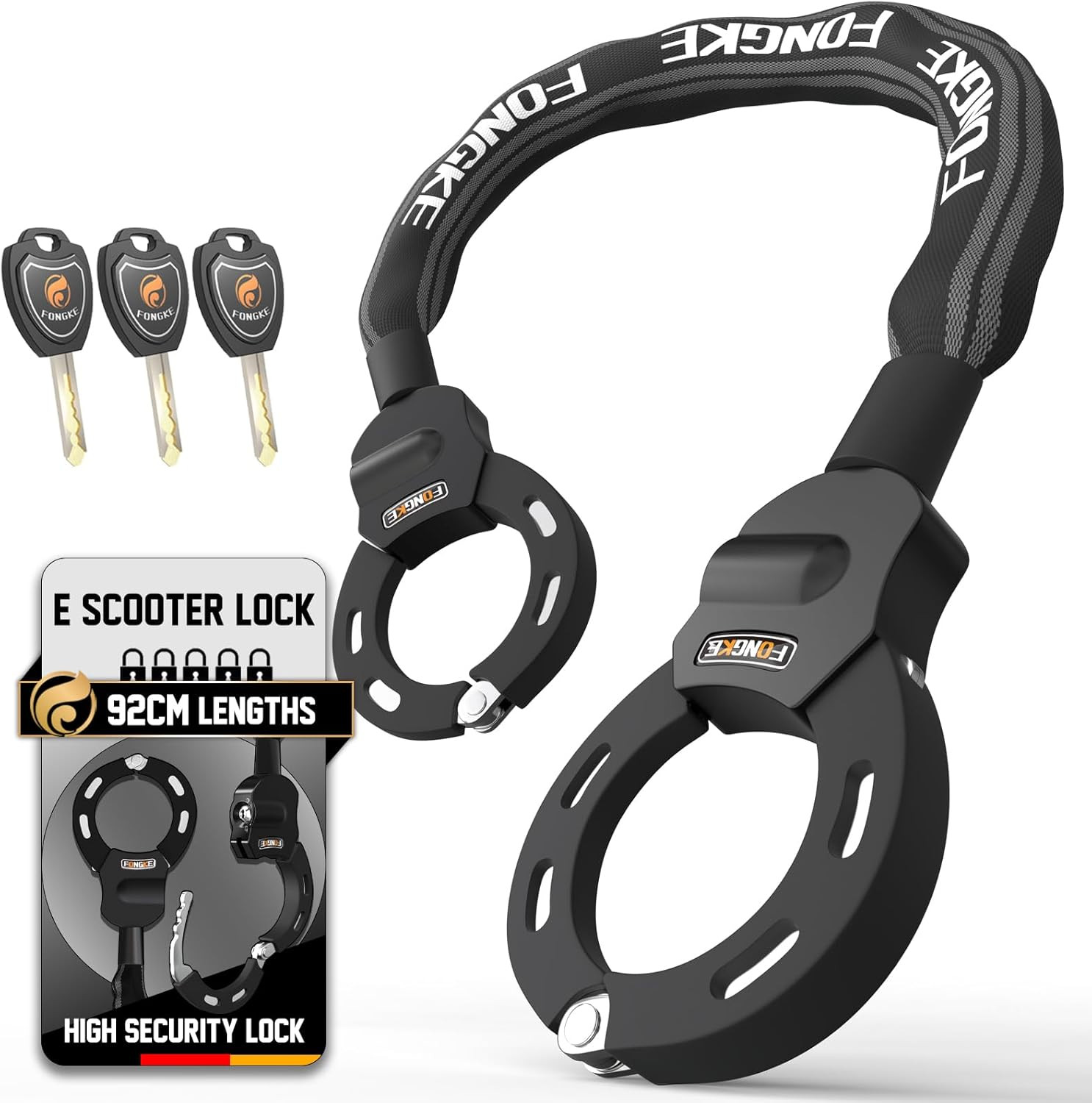 Electric Scooter Locks Anti Theft, Scooter Lock with Key, Bike Locks Heavy Duty,