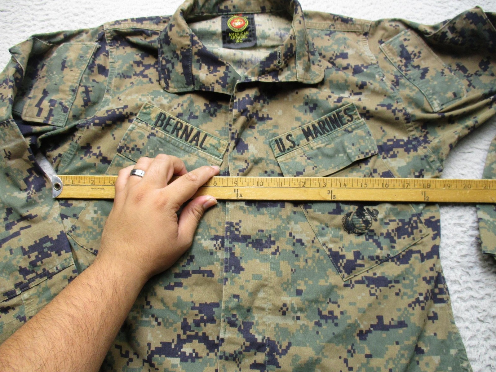 US Marines Shirt Pants MCCUU Mens XS MARPAT Camo American Apparel
