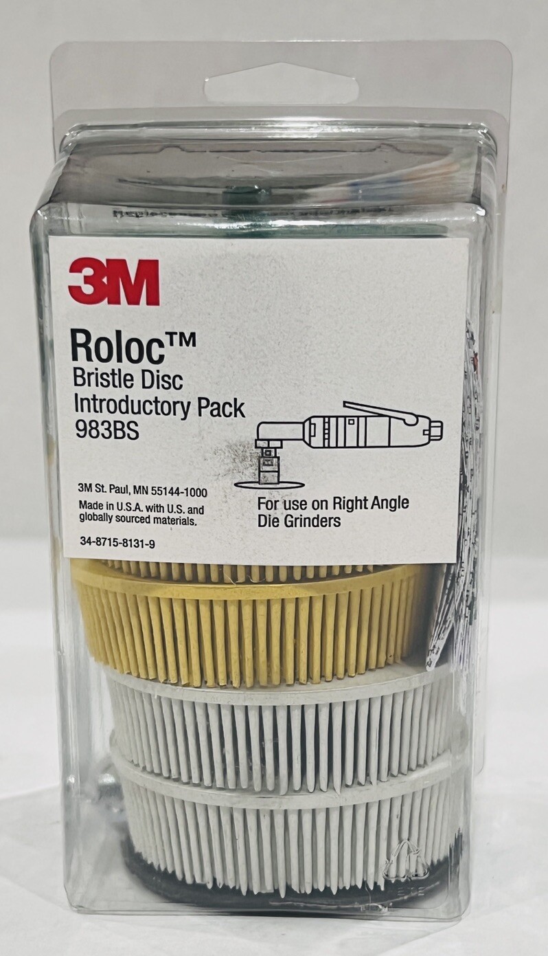 3" Roloc Ceramic Bristle Disc Starter Kit 983BS 50, 80, 120 Grit 3M Scotch-Brite