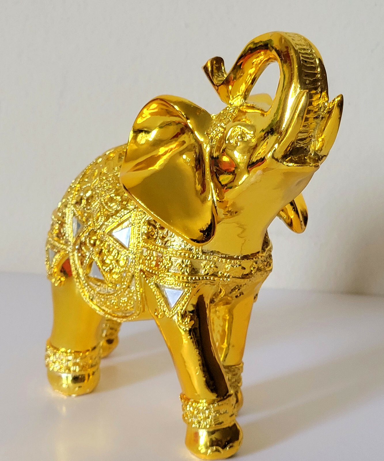 Feng Shui 8" Elegant Elephant Statue Lucky Figurine Gift Home Decor
