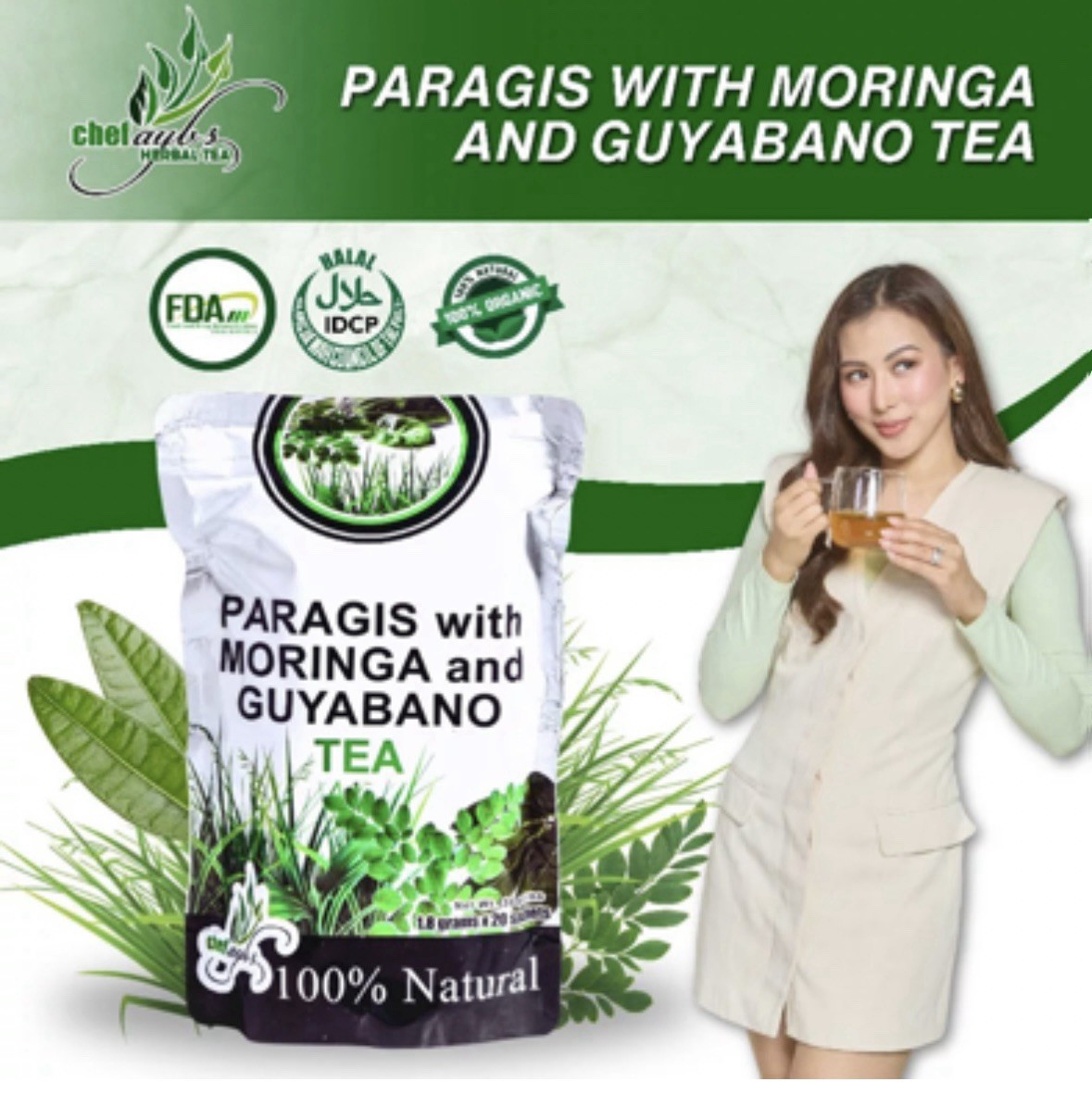 Chef Aybs Paragis Tea with Moringa & Guyabano Extract 3 In 1 (20 Tea bags)