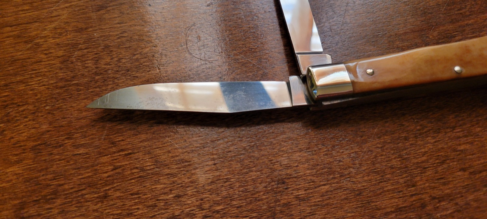 Boker 2525 White Lightning Limited Ed Trapper Pocket Knife with Box Germany