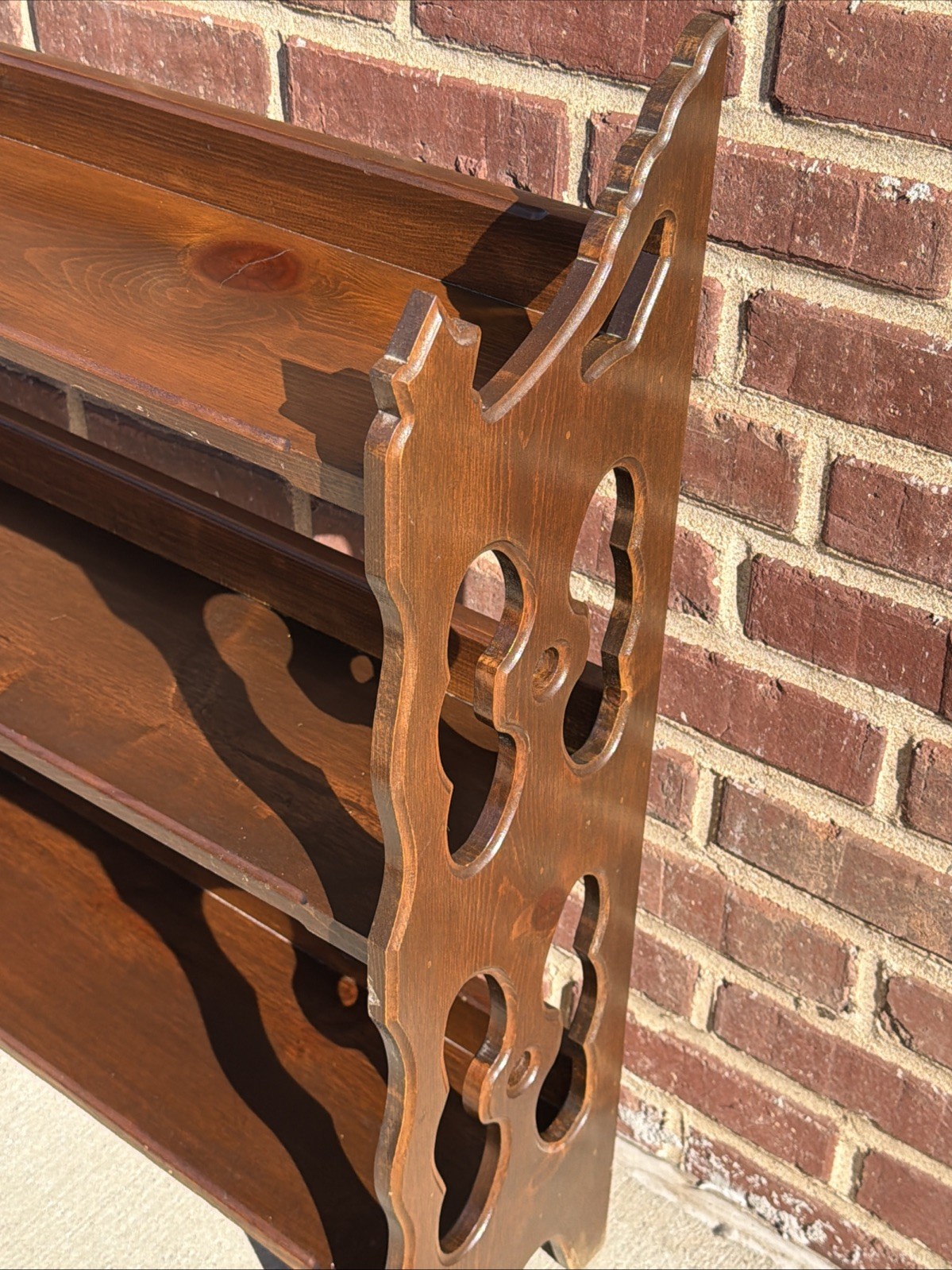 Antique 3 Shelf Wood Bookshelf, Victorian 37”L 33.5”H 9”D