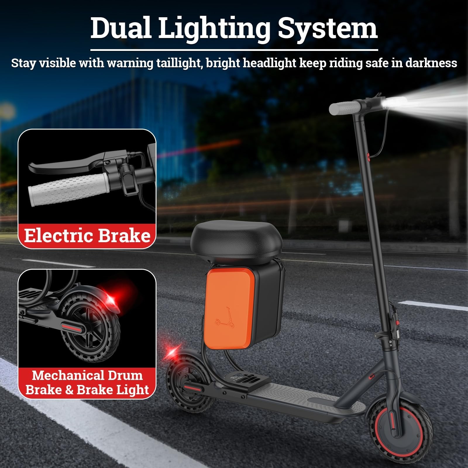LADPED Electric Scooter with Seat for Adults 31KM/H Folding Commuter E-Scooter