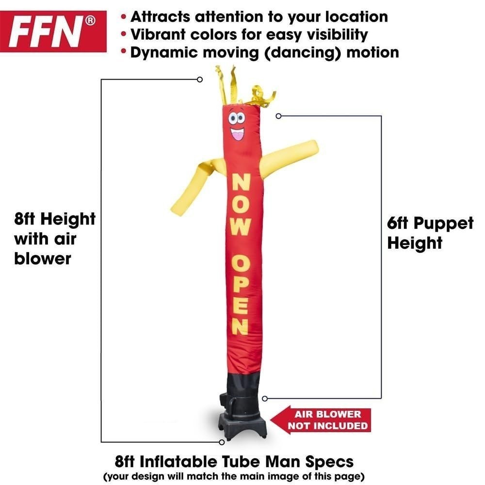 FFN Now Open 6' Foot Tall Inflatable Tube Man Replacement Body Air Powered...