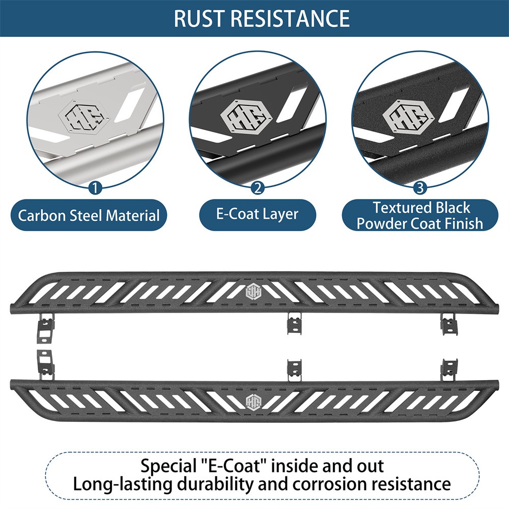 Pair Side Steps Running Boards Slider Rails For 2007-2021 Toyota Tundra CrewMax