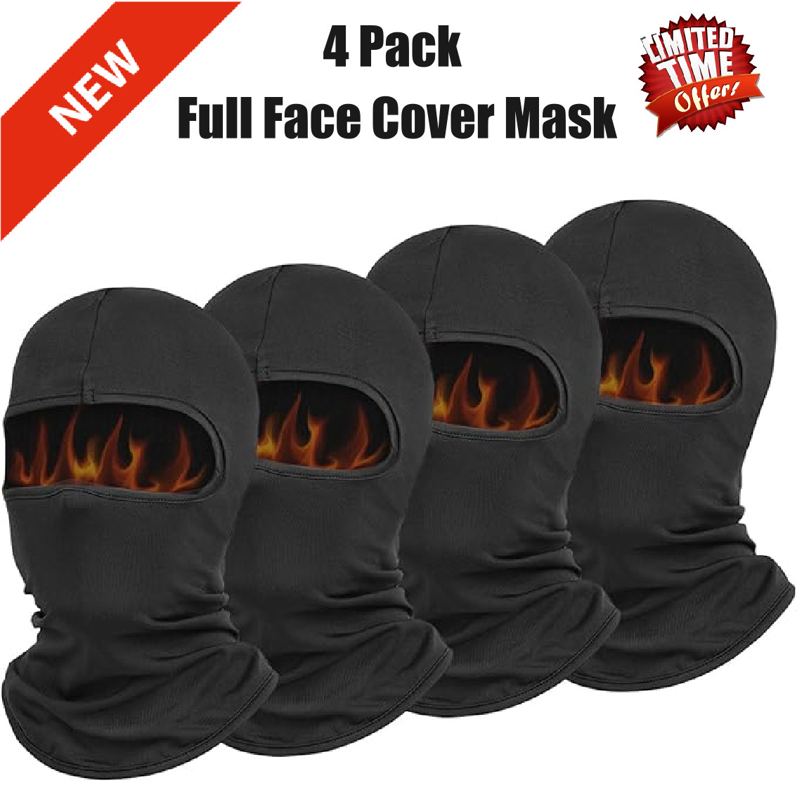 4 Piezas Pasamontañas Capucha Para El Frio Para Hombre Invierno Termica