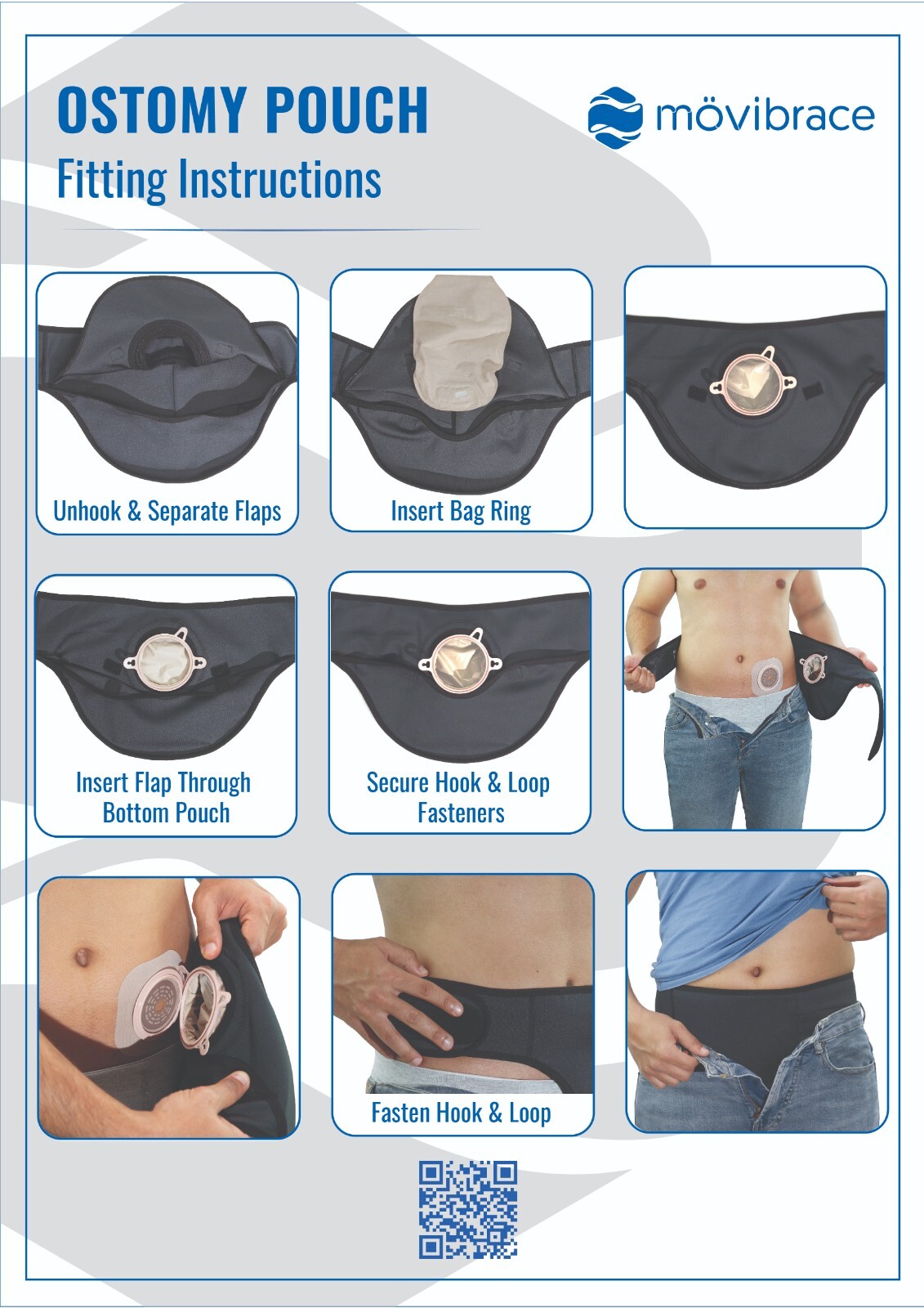 Movibrace Ostomy Stoma Pouch for Colostomy, Ileostomy and Urostomy Concealment