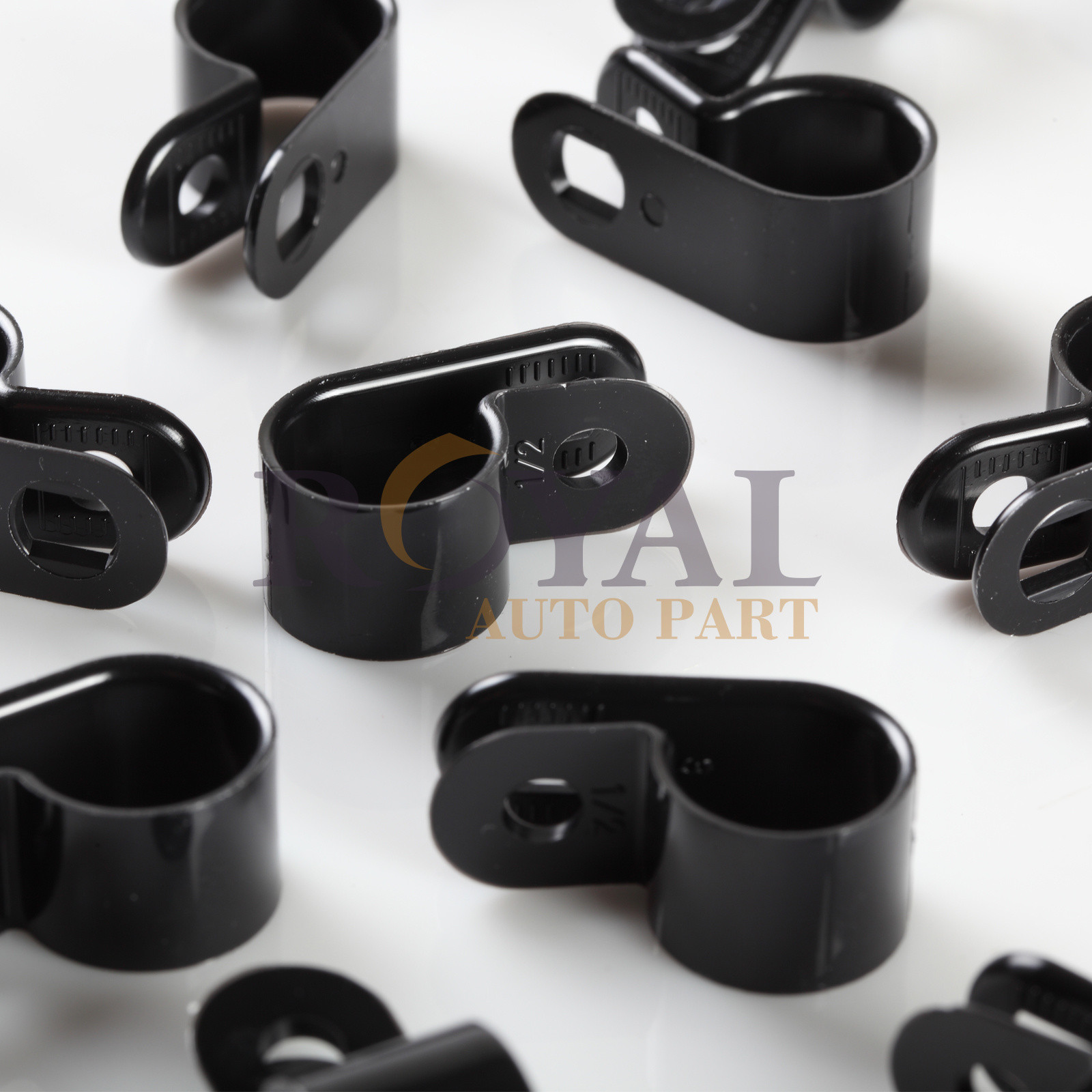 100 Pack 1/2 inch Cable Clamps Black Plastic Nylon UV Resistant Automotive