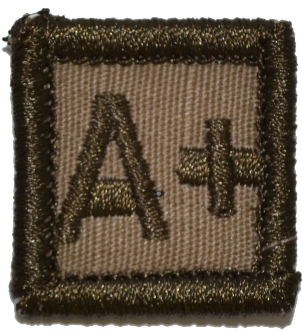 Blood Type - 1x1 Military/ Patch Hook Backing (All Blood Types) Army